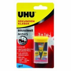 UHU COLLE INSTANTANÉE MINIS GEL, 3 TUBES DE 1 G 45370