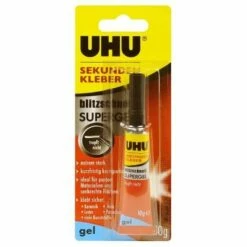 UHU - COLLE INSTANTANÉE SUPERFLEX GEL, 10 G DANS UN TUBE, SANSSOLVANT, INODORE, CORRIGIBLE AU DERNIER MOMENT, IDÉAL POUR LES MAT