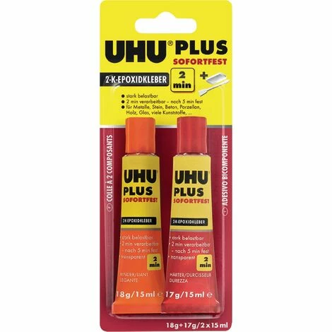 UHU Colle époxy Bi-composant PLUS SOFORTFEST 35 G Incolore 3 UHU Colle époxy Bi-composant PLUS SOFORTFEST 35 G Incolore