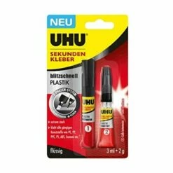 UHU 46140 COLLE INSTANTANÉE EN PLASTIQUE TRANSPARENT