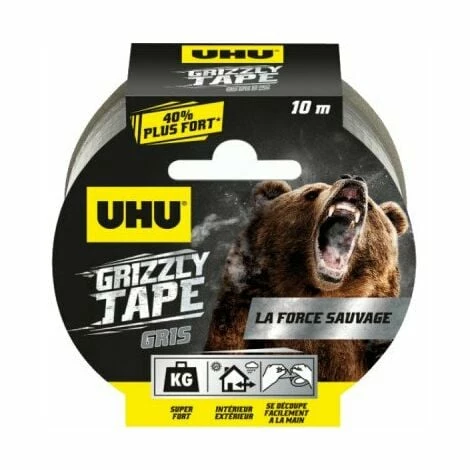 Ruban De Réparation UHU Grizzly Tape Gris - 10m - 35720 - Gris 3 Ruban De Réparation UHU Grizzly Tape Gris - 10m - 35720 - Gris