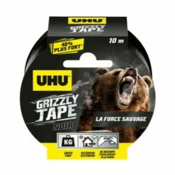 Ruban Adhésif UHU Grizzly Tape Noir - 10m - 34555 - Noir