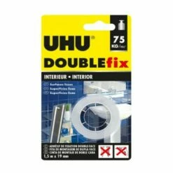 Ruban Adhésif UHU Doublefix Intérieur - 1,5m X 19mm - 44855 - Noir