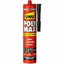 Colle Universelle étanche Poly Max Express Joint D'étanchéité Universel 425 G Noir 47200 - UHU POLY MAX (Par 12) - Noir