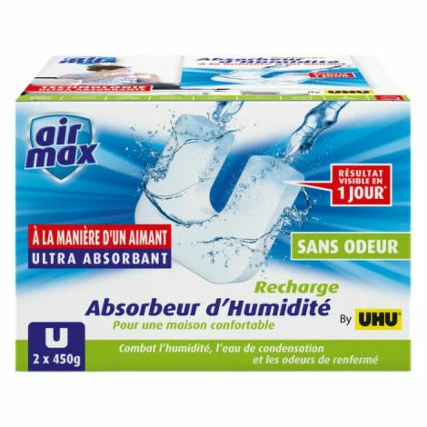 Pack UHU 2 Absorbeurs D’humidité Et 4 Boites De Recharges Airmax - 10x450g 3 Pack UHU 2 Absorbeurs D’humidité Et 4 Boites De Recharges Airmax - 10x450g – Image 2