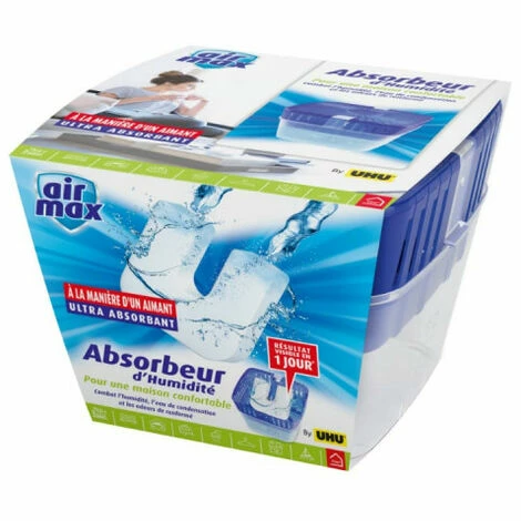 Pack UHU 2 Absorbeurs D’humidité Et 4 Boites De Recharges Airmax - 10x450g 5 Pack UHU 2 Absorbeurs D’humidité Et 4 Boites De Recharges Airmax - 10x450g – Image 4