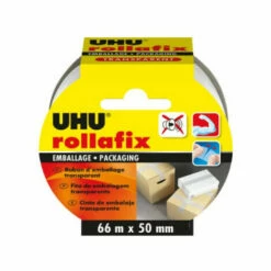 Ruban Adhésif UHU Rollafix Emballage Transparent- 66m X 50mm - 36530 - Transparent