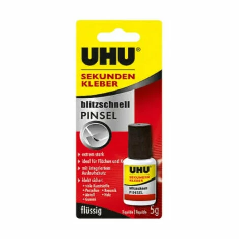 Colle UHU Instantanée Avec Pinceau - 5g - 45545 3 Colle UHU Instantanée Avec Pinceau - 5g - 45545