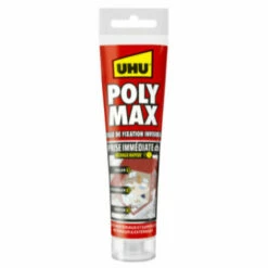 Colle Mastic Prise Immédiate Polymax UHU Invisible Tube - 115 G - 33812 - Transparent