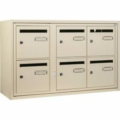Boîte Aux Lettres Collective Extérieure Murale Ivoire Clair - Languedoc Standard - Decayeux - 6 Boîtes - Horizontale C4