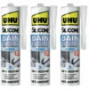 Lot De 3 Silicones Mastic UHU Bain Cuisine 2H Blanc Cartouche - 300ml - Blanc -UHU Soldes 61561749 1