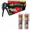 Pack UHU Power Pistol - 2 Cartouches Colle Mastic Prise Immédiate Polymax Invisible - 2x300g - Transparent -UHU Soldes 62936722 1