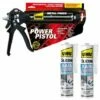 Pack UHU Power Pistol - 2 Cartouches Silicone Mastic Bain Cuisine 2H Transparent - 2x300ml - Transparent -UHU Soldes 63150784 1