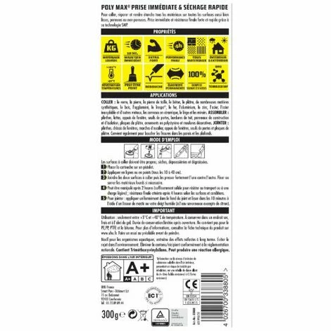 Lot De 3 Colles Mastic Prise Immédiate Polymax UHU Invisible Cartouche - 300 G - Transparent 4 Lot De 3 Colles Mastic Prise Immédiate Polymax UHU Invisible Cartouche - 300 G - Transparent – Image 2
