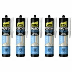 Lot De 5 Mastics De Fixation UHU Transparent Cartouche - 310 G - Transparent