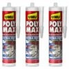 Lot De 3 Colles Mastic Extra Forte Polymax UHU Invisible Cartouche - 300 G - Transparent -UHU Soldes 63209398 1