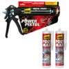 Pack UHU Power Pistol - 2 Cartouches Colle Mastic Extra Forte Polymax Invisible - 2x300 G - Transparent -UHU Soldes 63212041 1