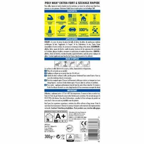 Pack UHU Power Pistol - 2 Cartouches Colle Mastic Extra Forte Polymax Invisible - 2x300 G - Transparent 4 Pack UHU Power Pistol - 2 Cartouches Colle Mastic Extra Forte Polymax Invisible - 2x300 G - Transparent – Image 2
