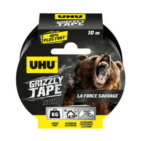 Lot De 3 Rubans Adhésifs UHU Grizzly Tape Noir - 10m - Noir 7 Lot De 3 Rubans Adhésifs UHU Grizzly Tape Noir - 10m - Noir – Image 5